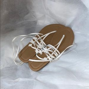 White strappy sandals